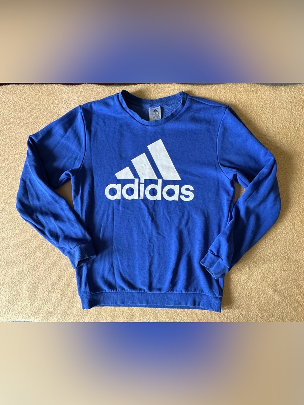 adidas Royal Blue Crewneck Sweatshirt with White Logo